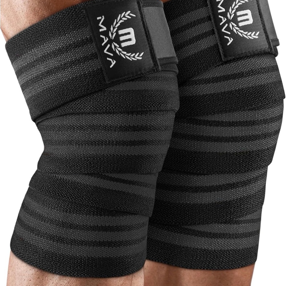 NEW Mava Black Compression Knee Sleeves - Pair